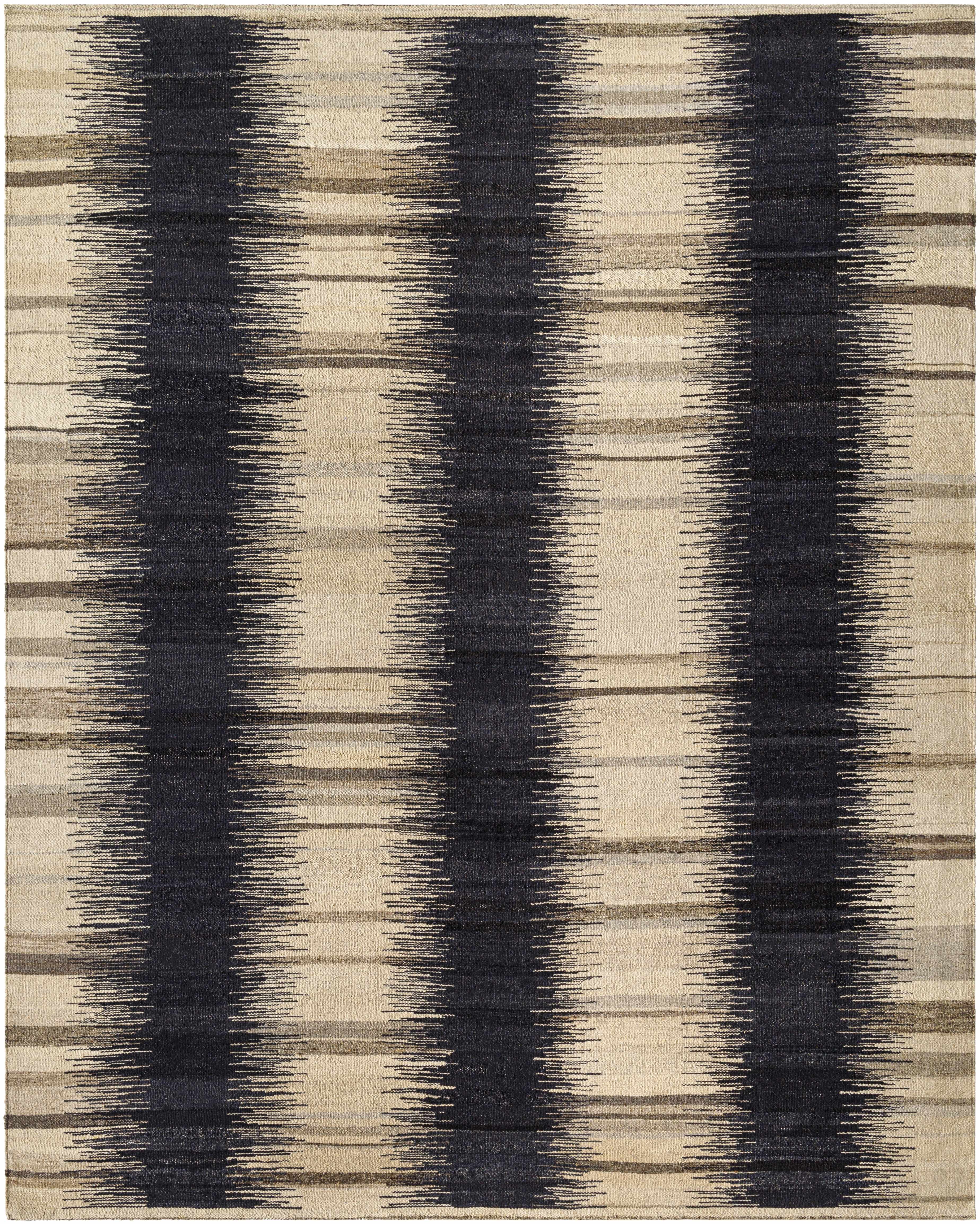 Iconic Hypnotic Hand Woven Wool & Cotton Area Rug