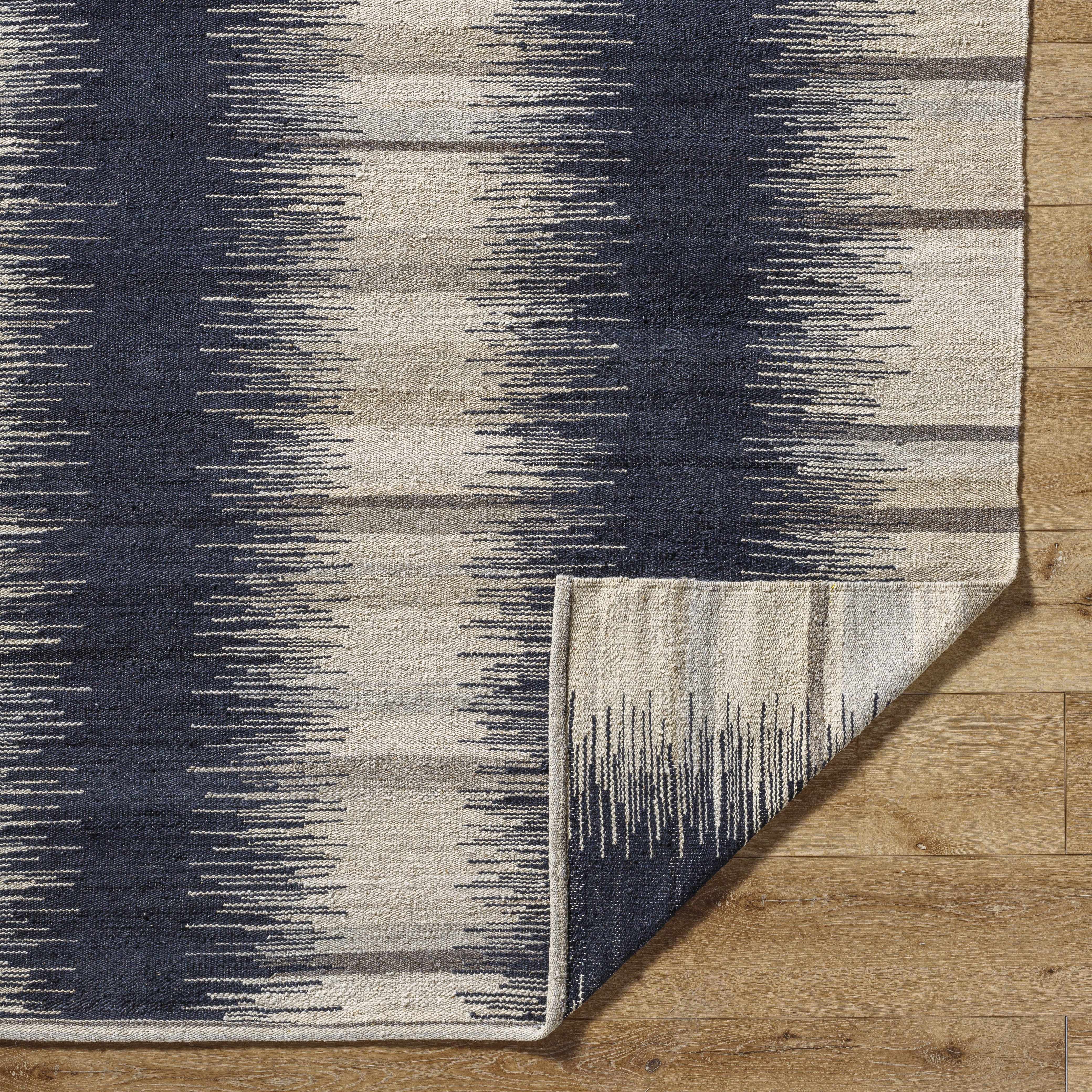 Iconic Hypnotic Hand Woven Wool & Cotton Area Rug