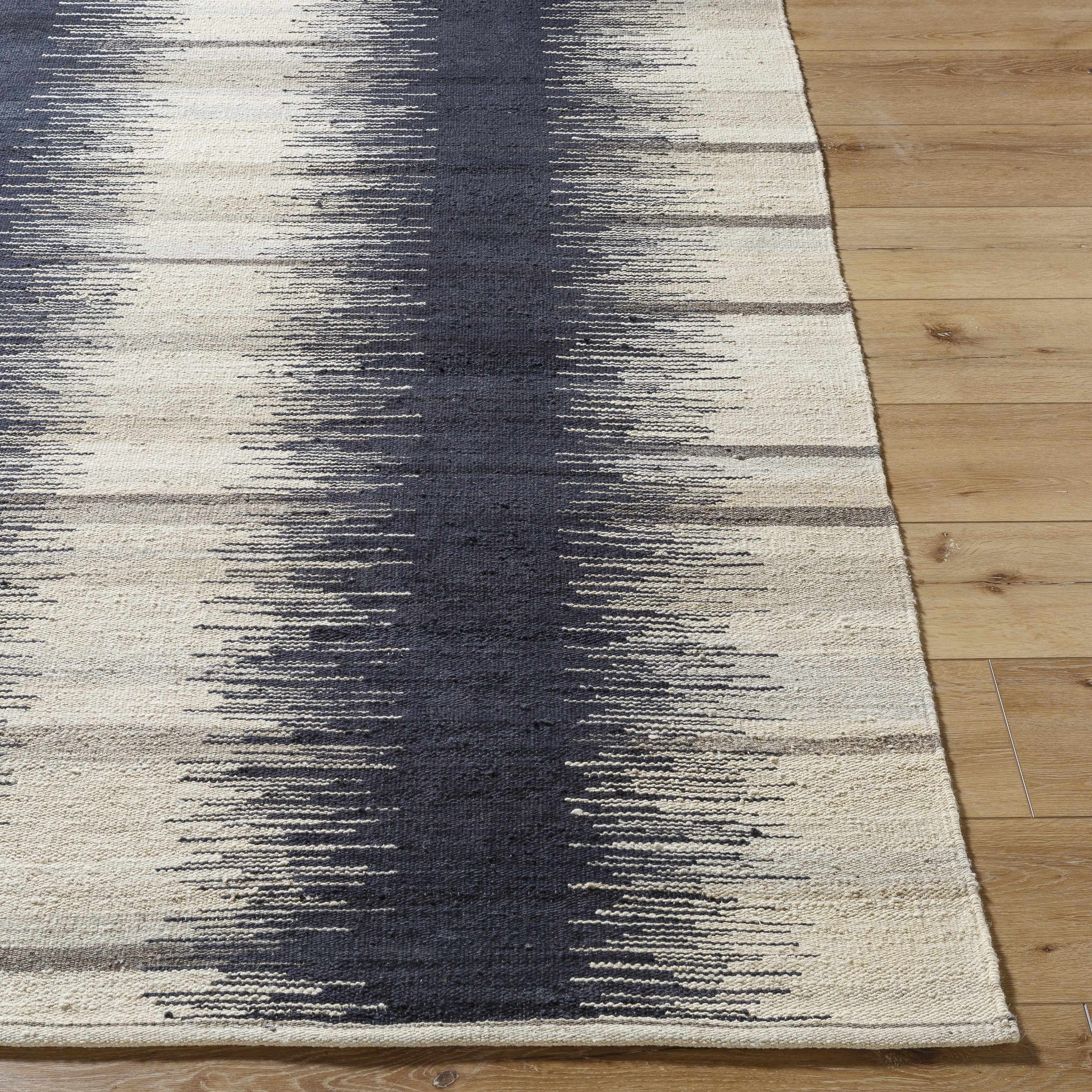 Iconic Hypnotic Hand Woven Wool & Cotton Area Rug
