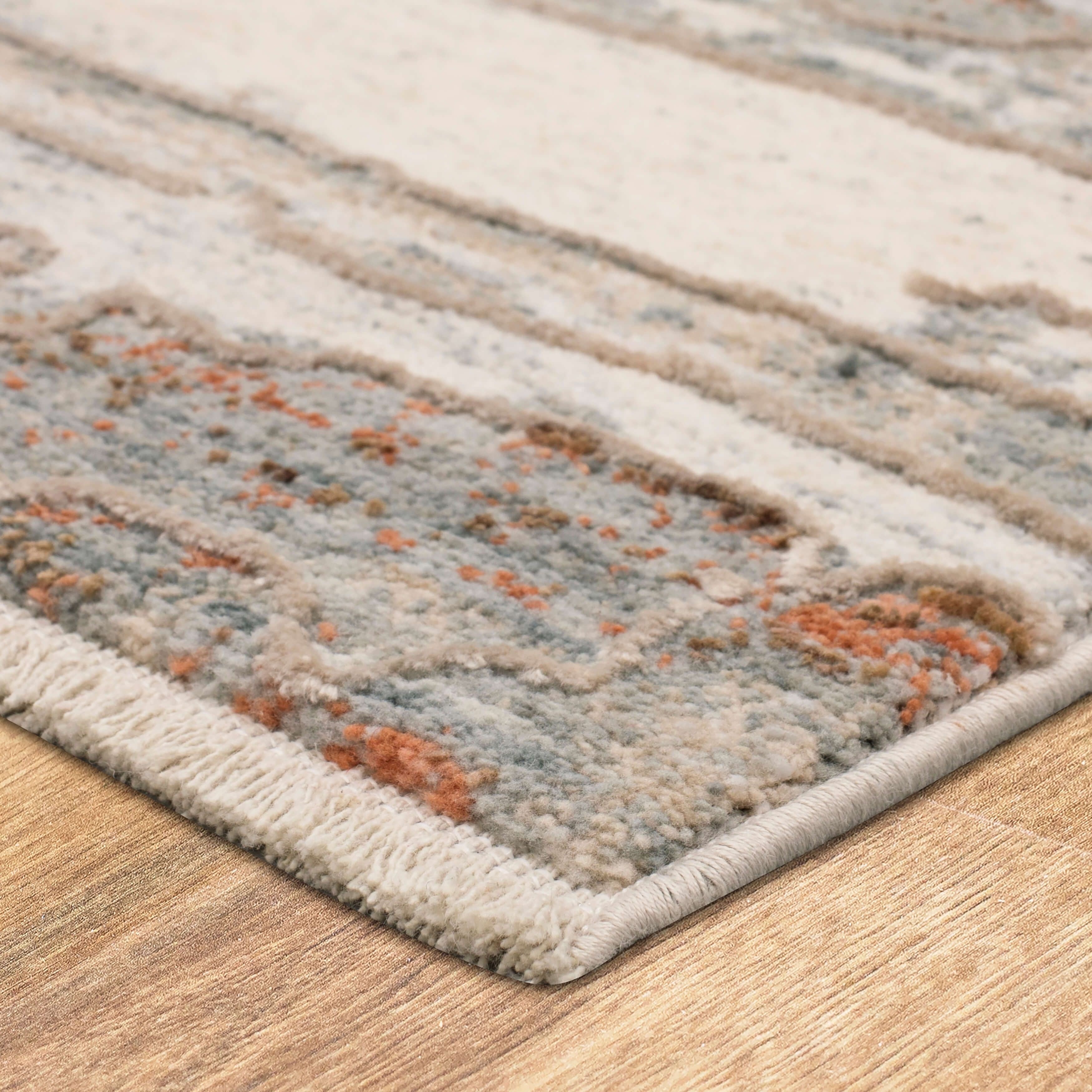 Silk Road Cream Dark Grey Area Rug