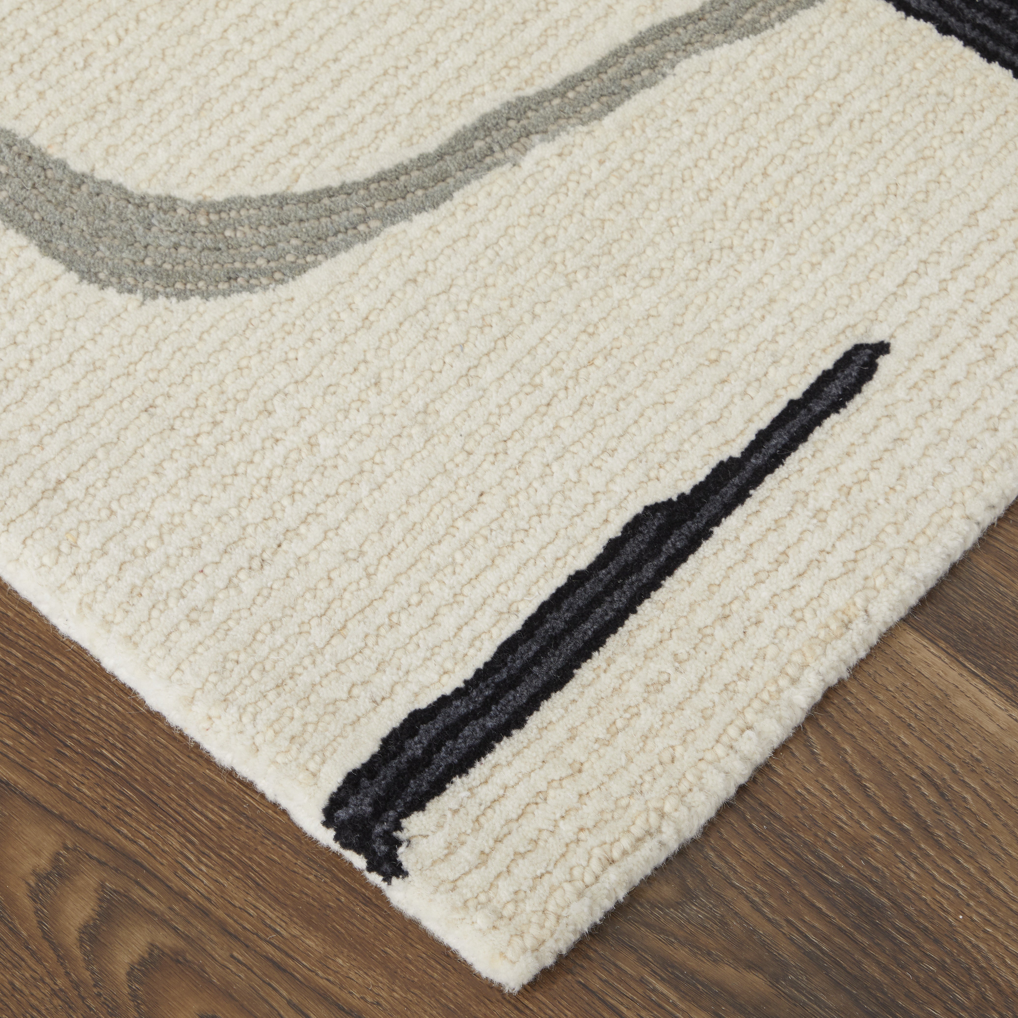 Maguire Transitional Abstract - Ivory/Gray/Black Area Rug