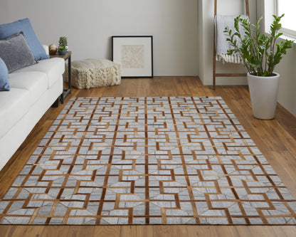 Fannin Transitional Geometric - Tan/Brown/Gray Area Rug