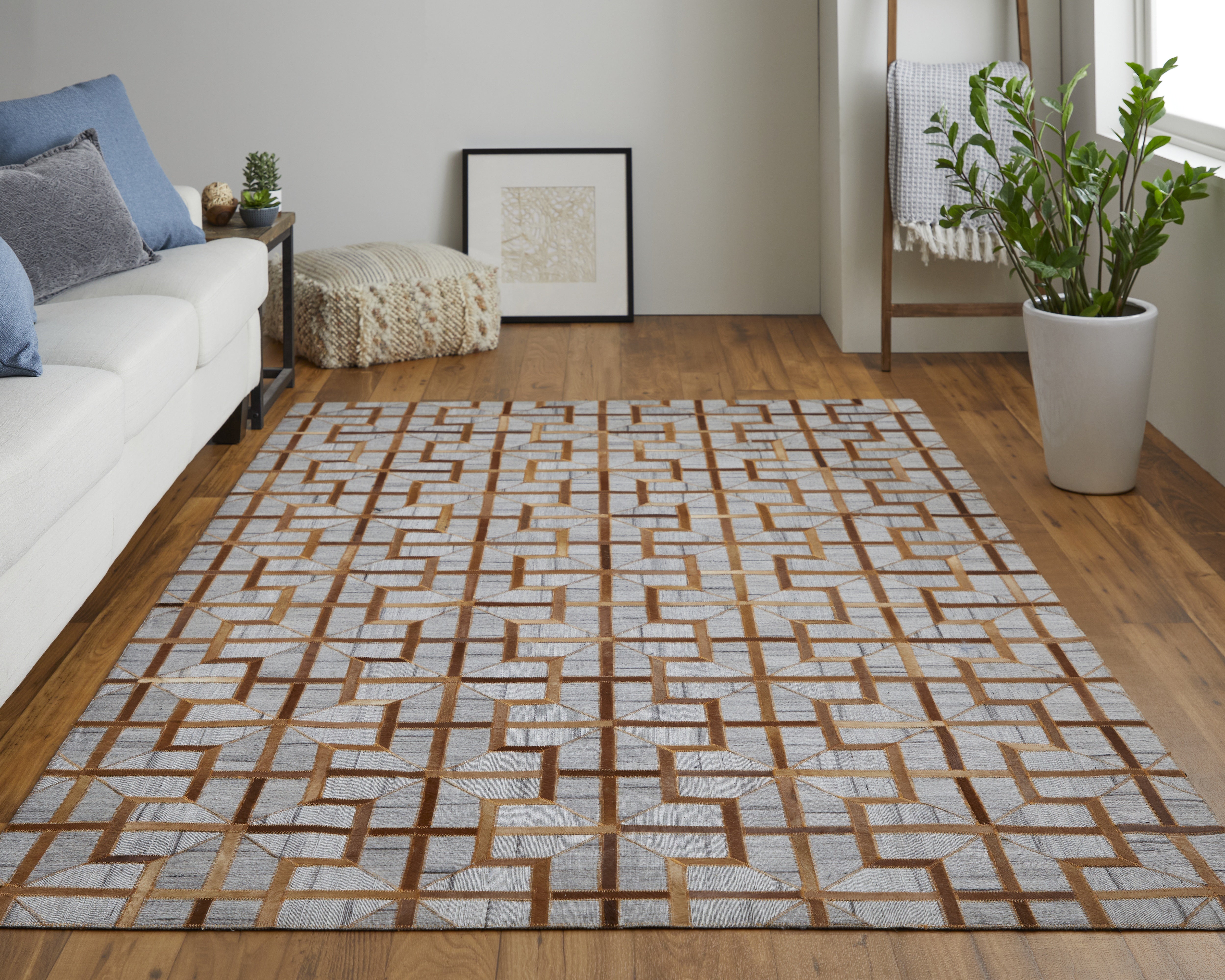 Fannin Transitional Geometric - Tan/Brown/Gray Area Rug