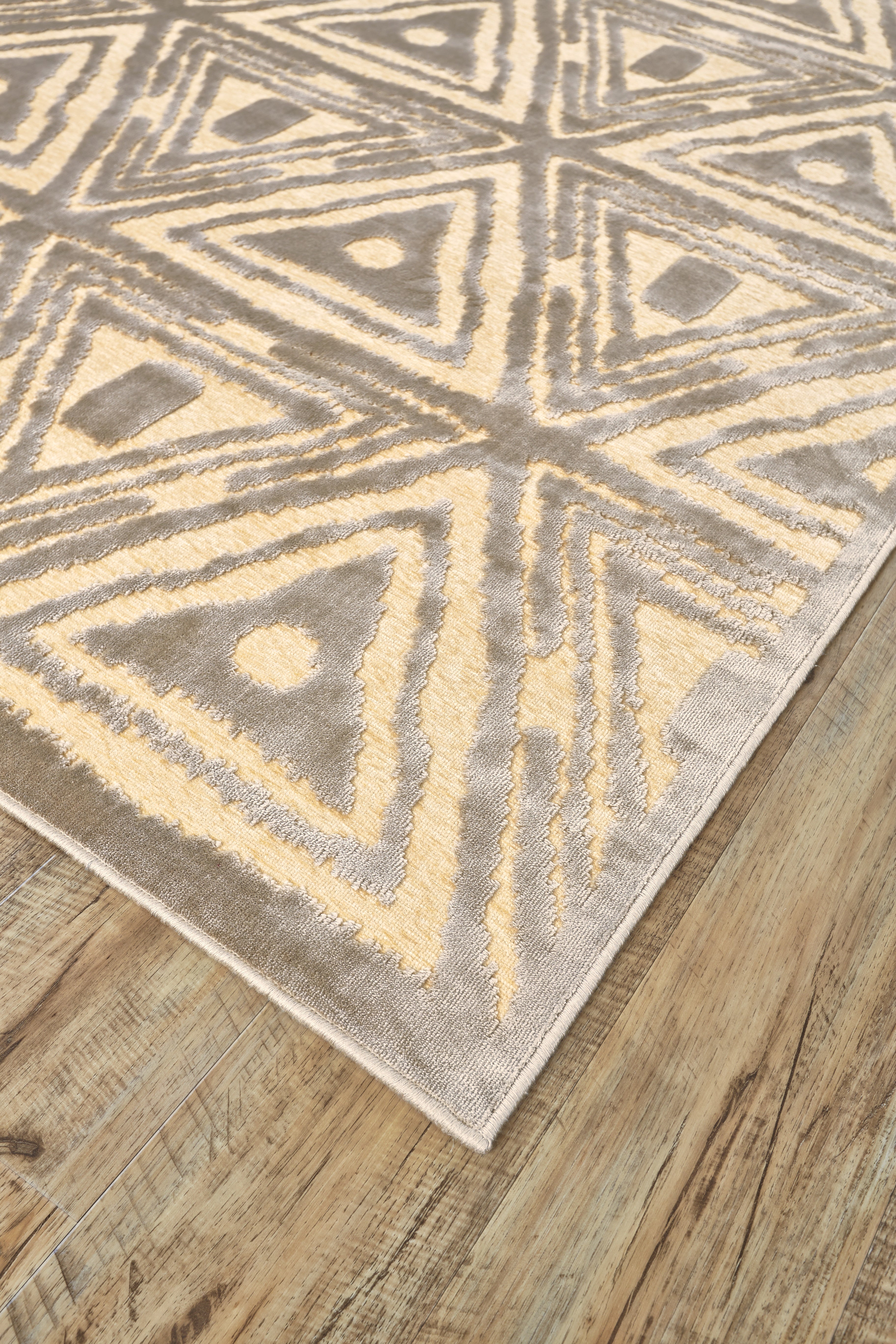 Saphir Zam Modern Geometric - Tan/Brown/Taupe