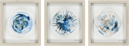 Modernist Blue Ceramic Plate Wall Art Piece