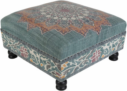 Bohemian Stylish Blue Ottoman