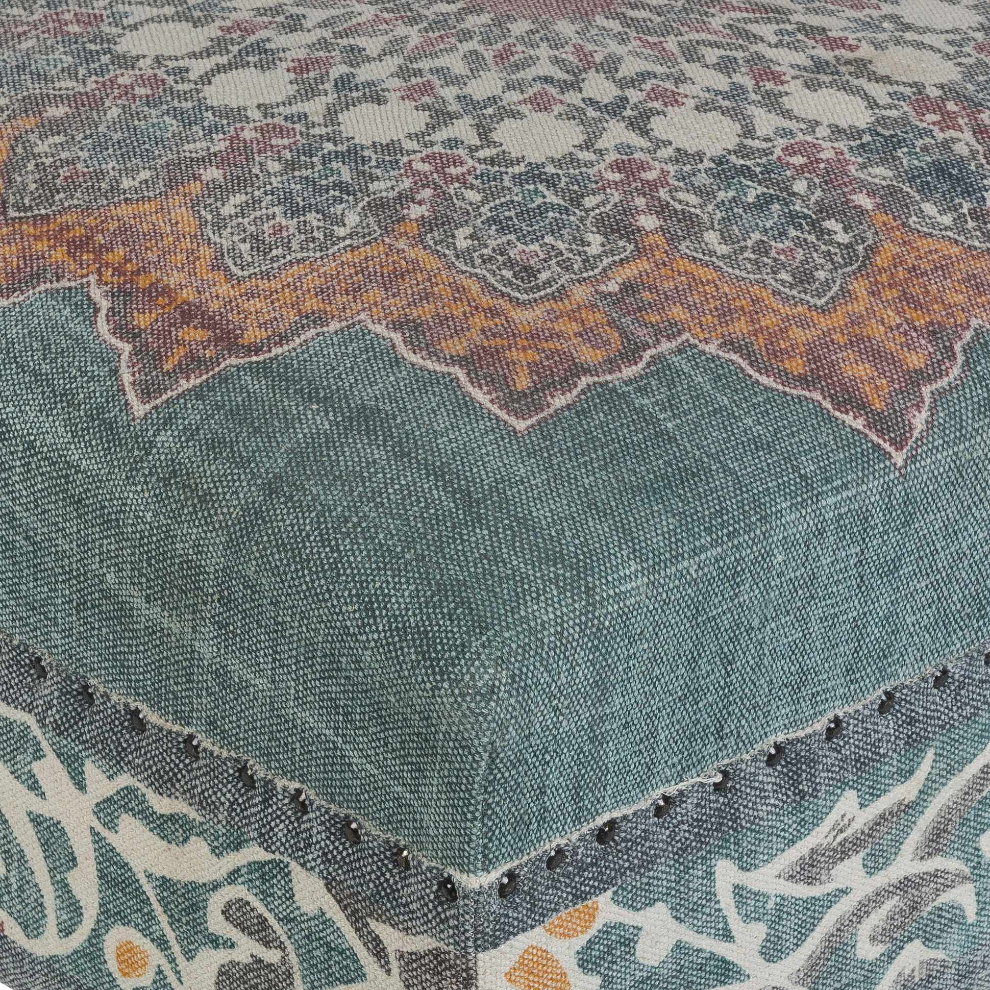 Bohemian Stylish Blue Ottoman