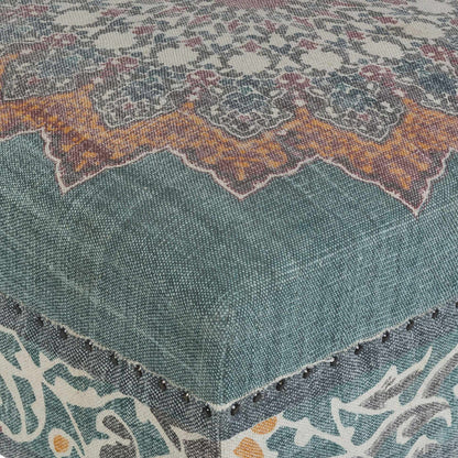 Bohemian Stylish Blue Ottoman