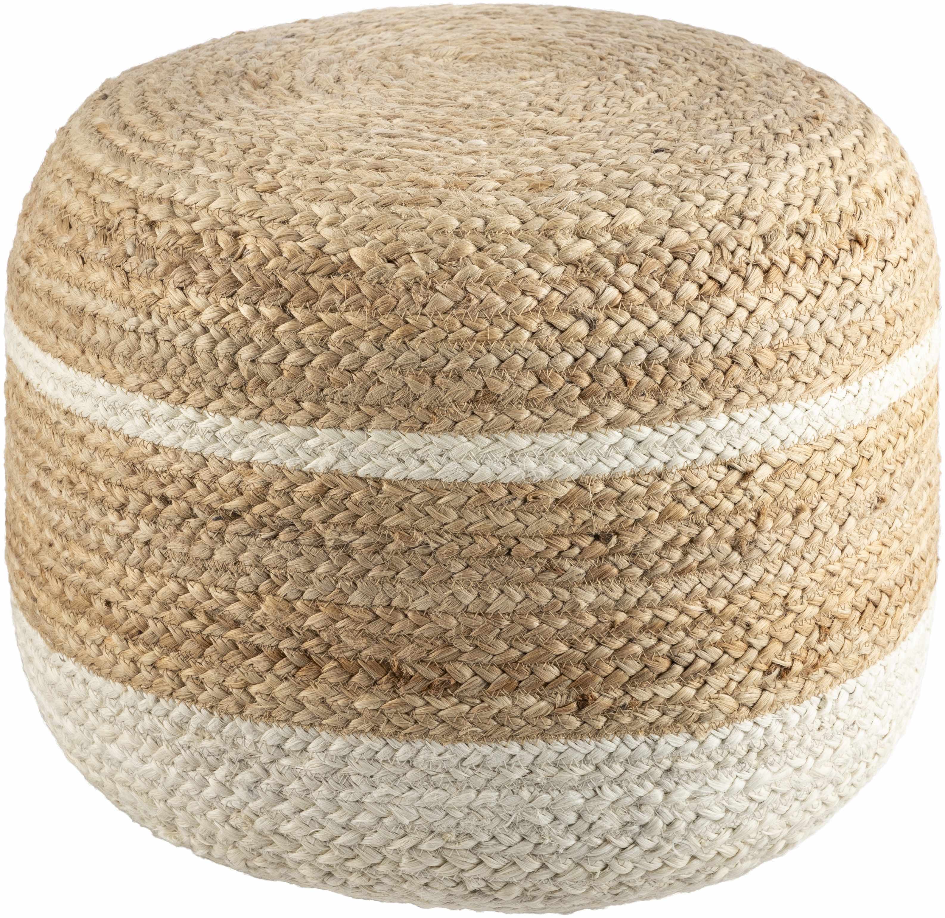 Natural Braided Pouf
