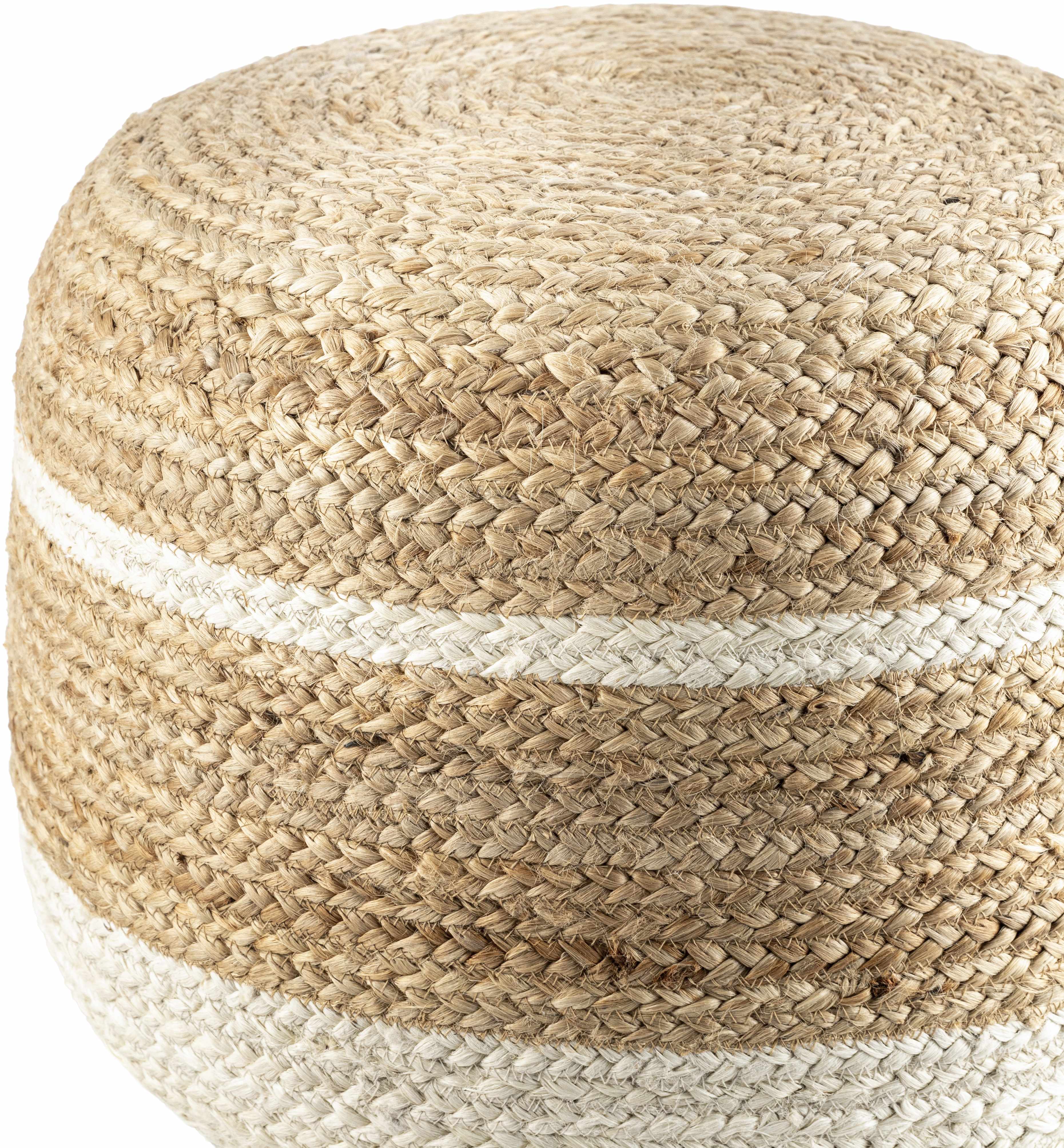Natural Braided Pouf