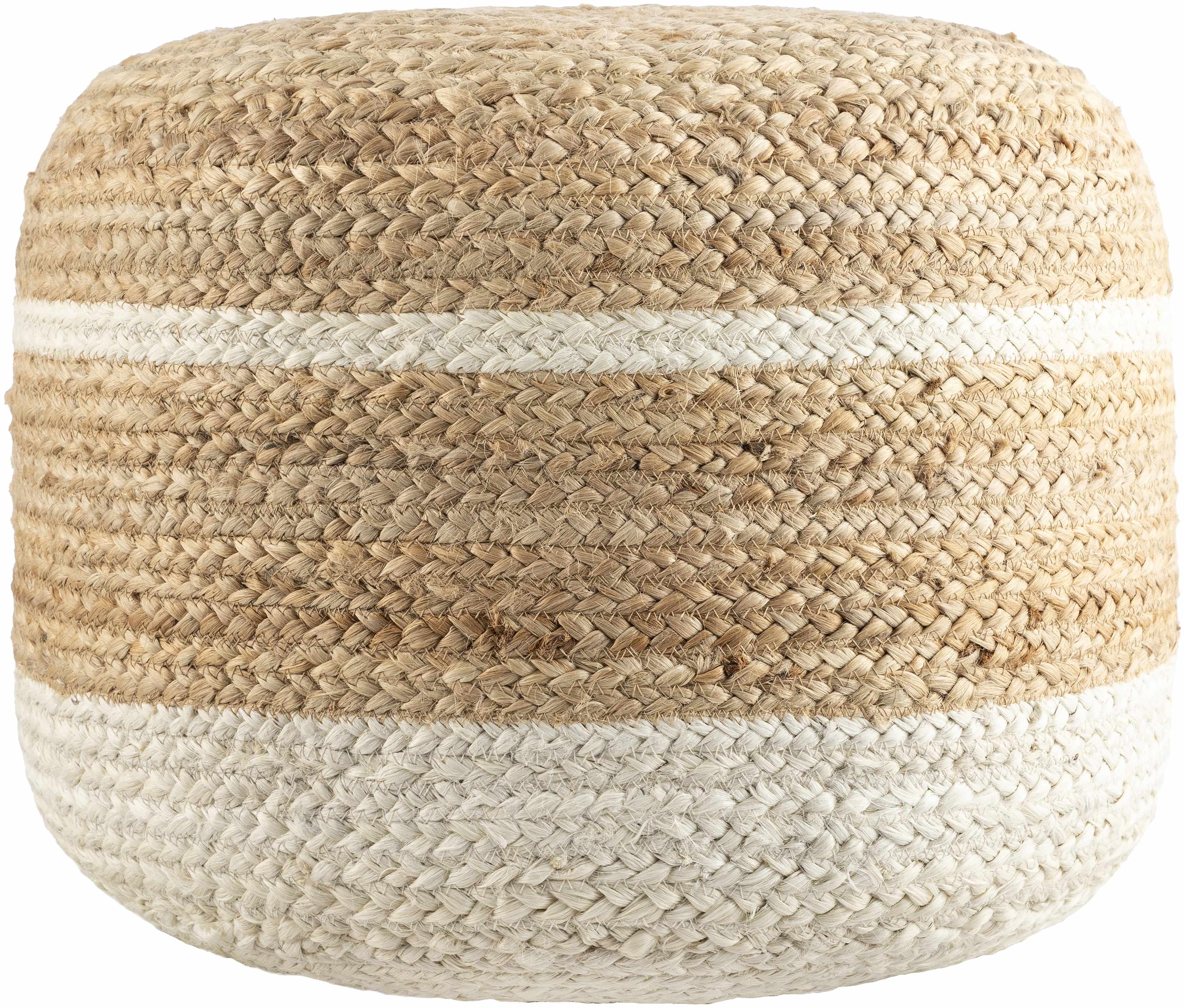 Natural Braided Pouf