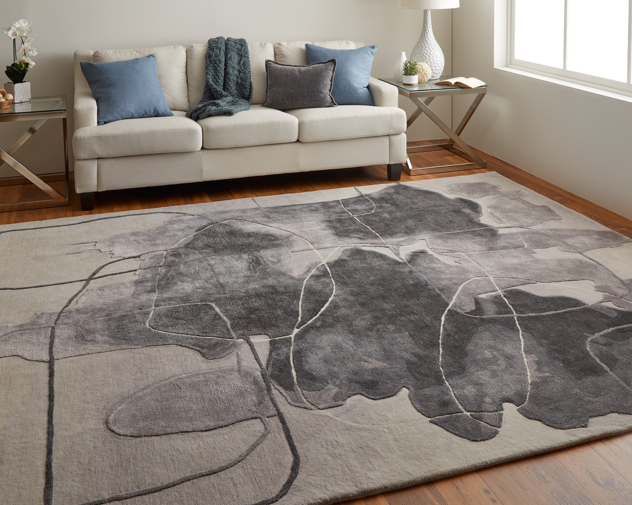 Anya Transitional Abstract - Ivory/Gray/Taupe Area Rug