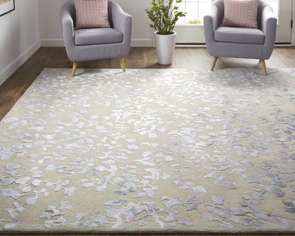 Bella Transitional Floral & Botanical - Tan/Silver/Gray
