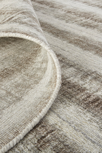 Mackay Transitional Stripes - Tan/Ivory/Brown Area Rug