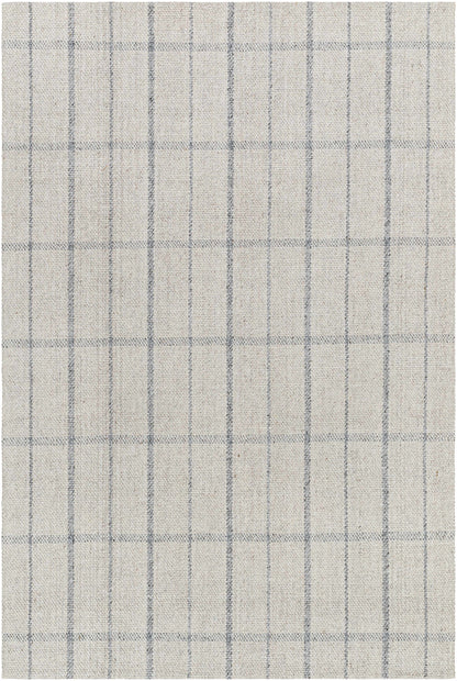 Elegant Tartan Oatmeal Hand Woven Viscose&Wool Area Rug