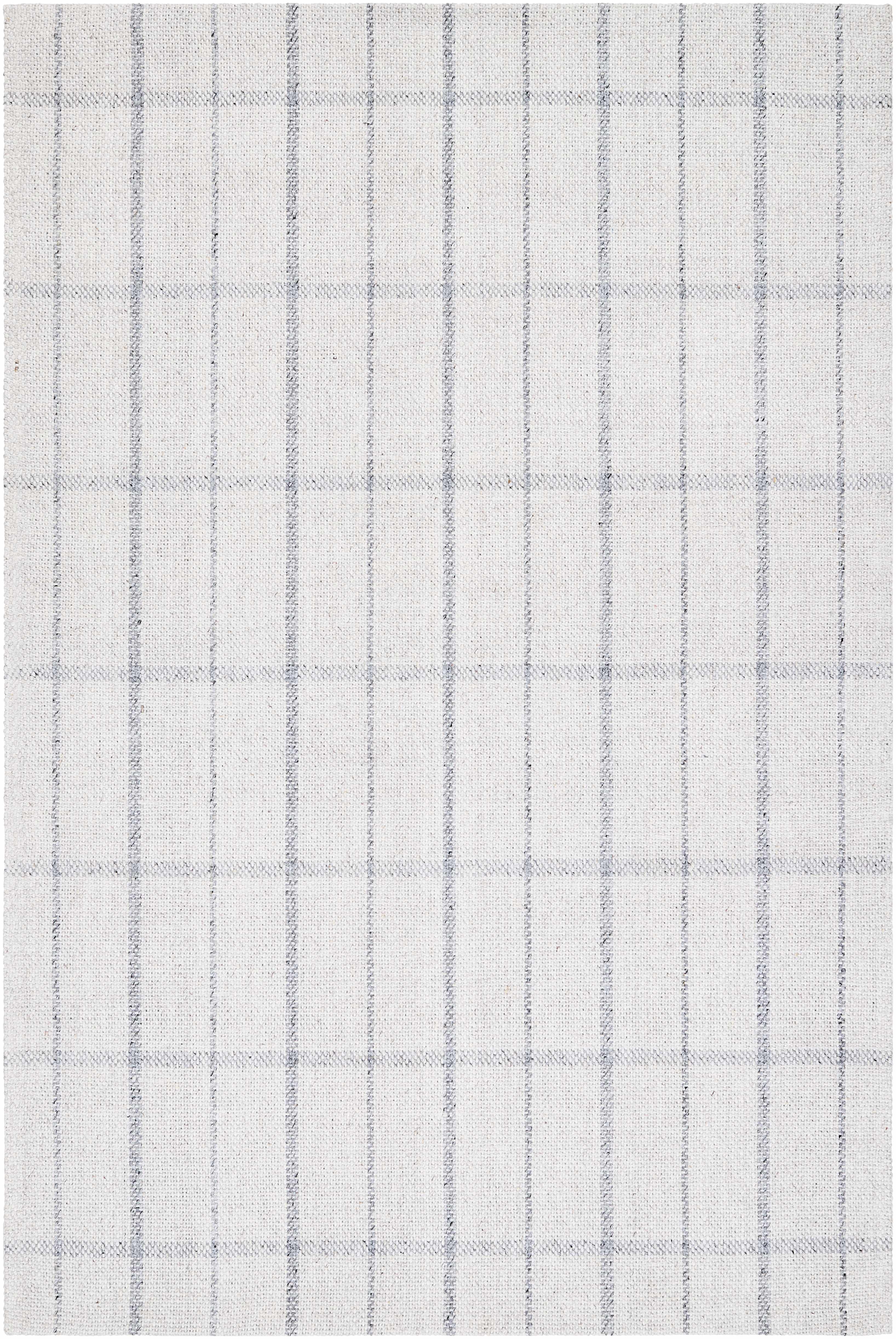 Elegant Tartan Oatmeal Hand Woven Viscose&Wool Area Rug