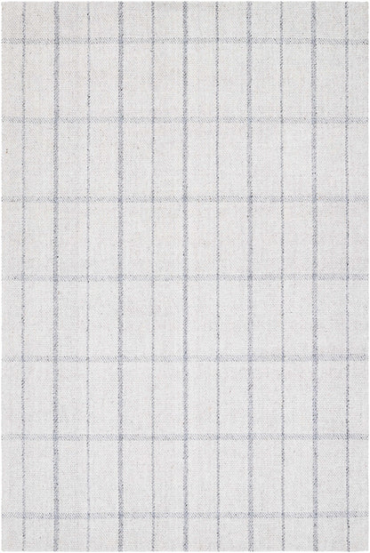 Elegant Tartan Oatmeal Hand Woven Viscose&Wool Area Rug