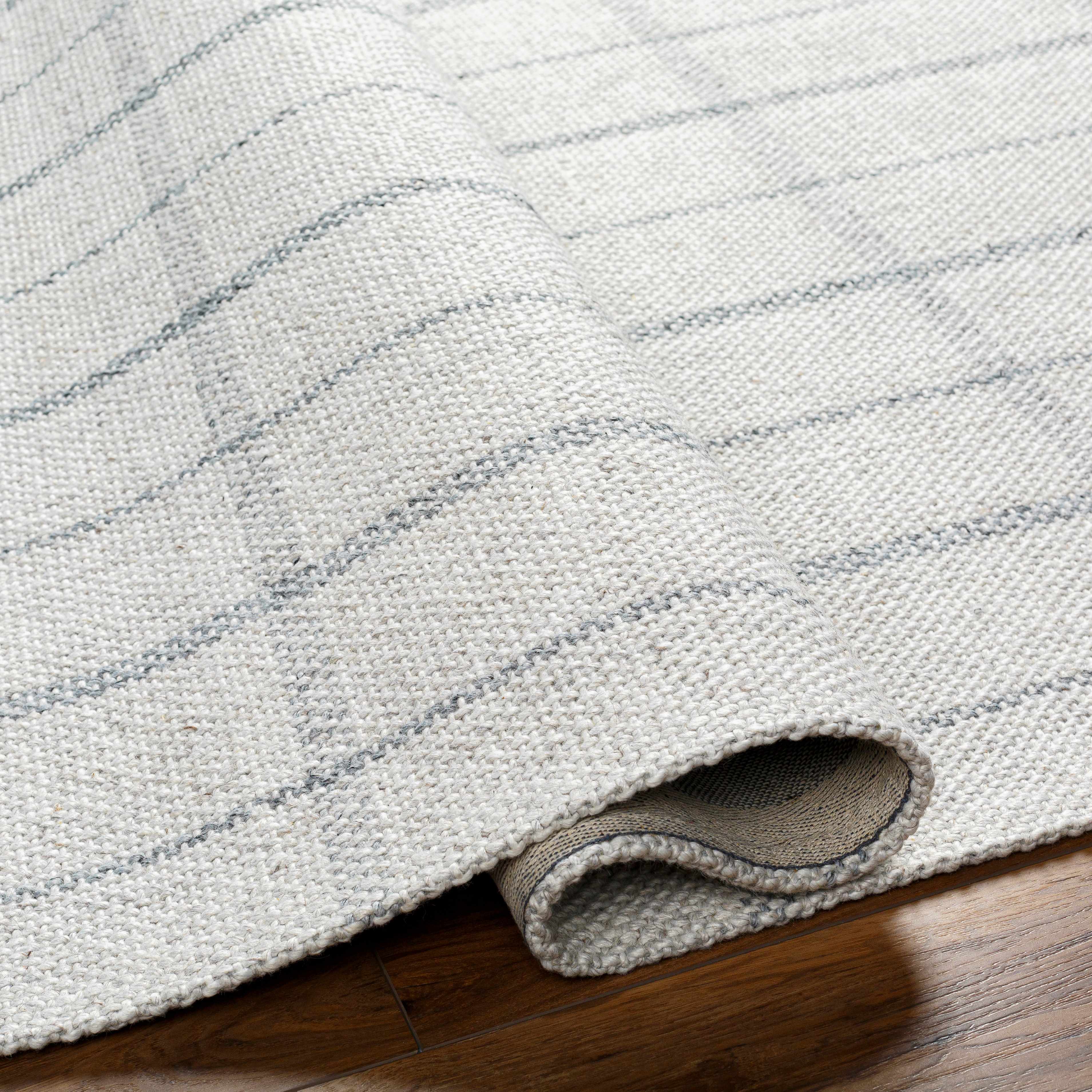 Elegant Tartan Oatmeal Hand Woven Viscose&Wool Area Rug