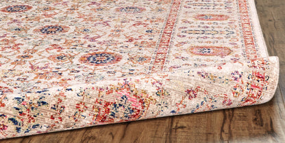 Torina Traditional Medallion - Ivory/Orange/Blue