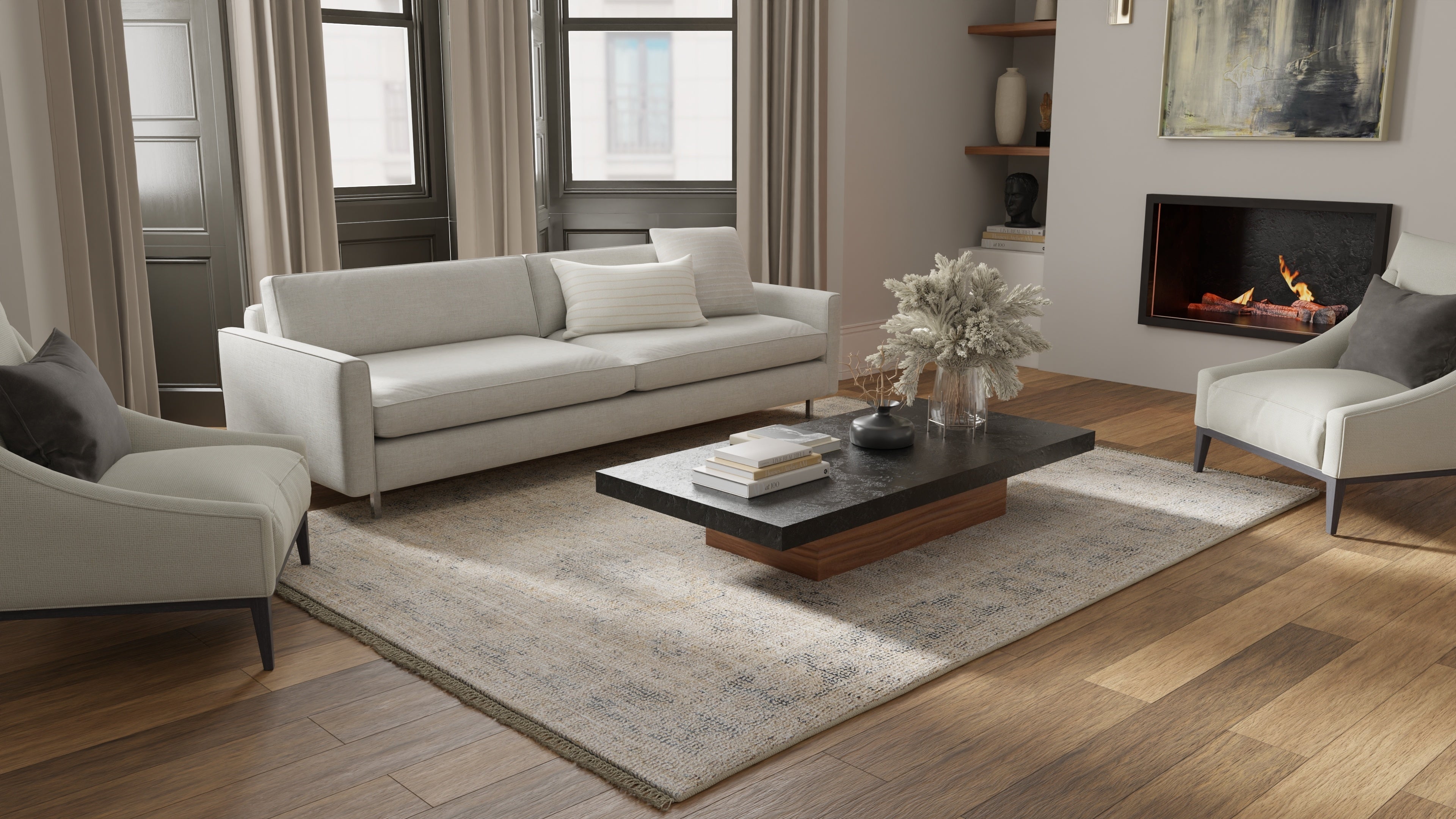 Caldwell Transitional Medallion - Tan/Gray/Gold Area Rug