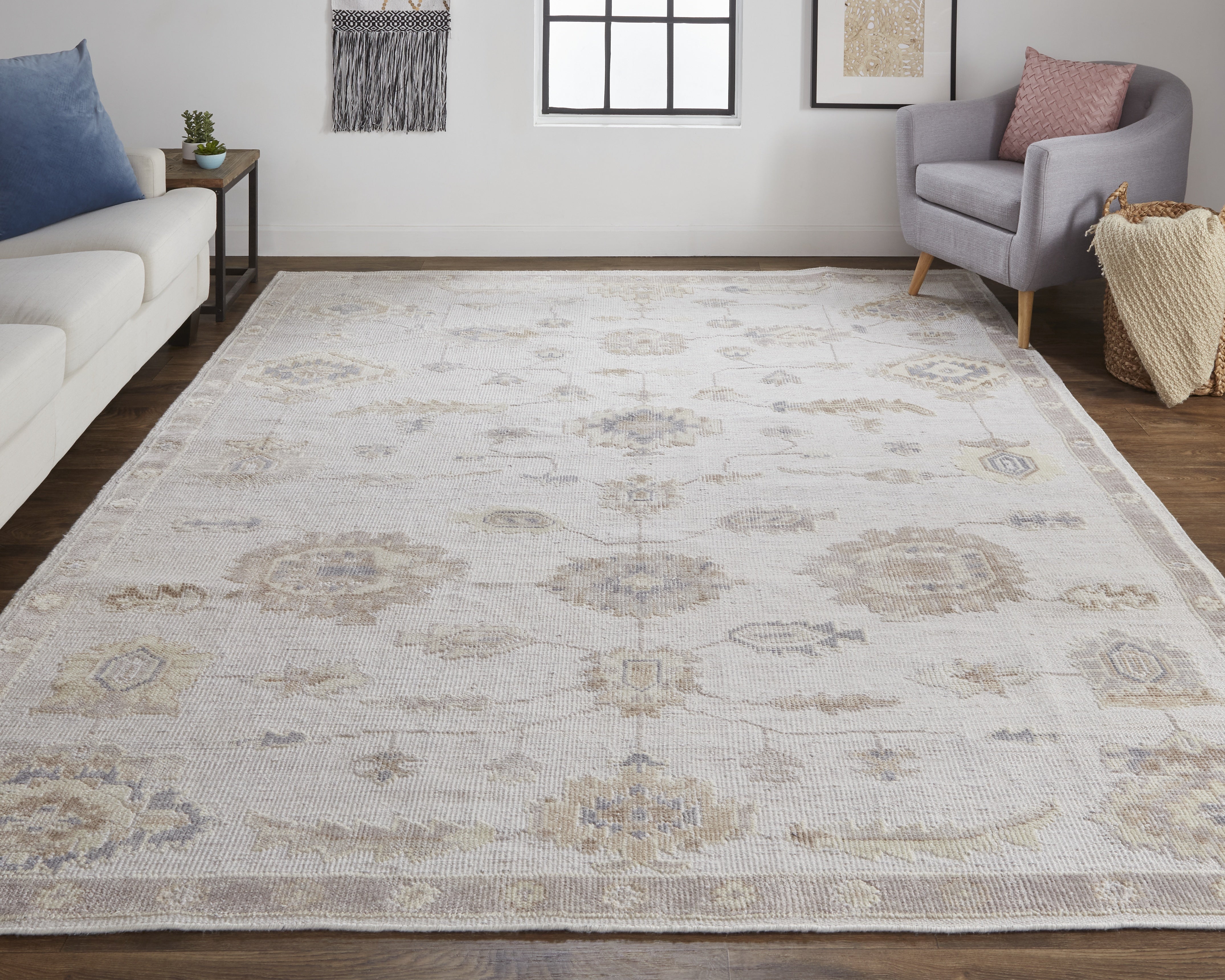 Wendover Transitional Oriental - Ivory/Orange Area Rug