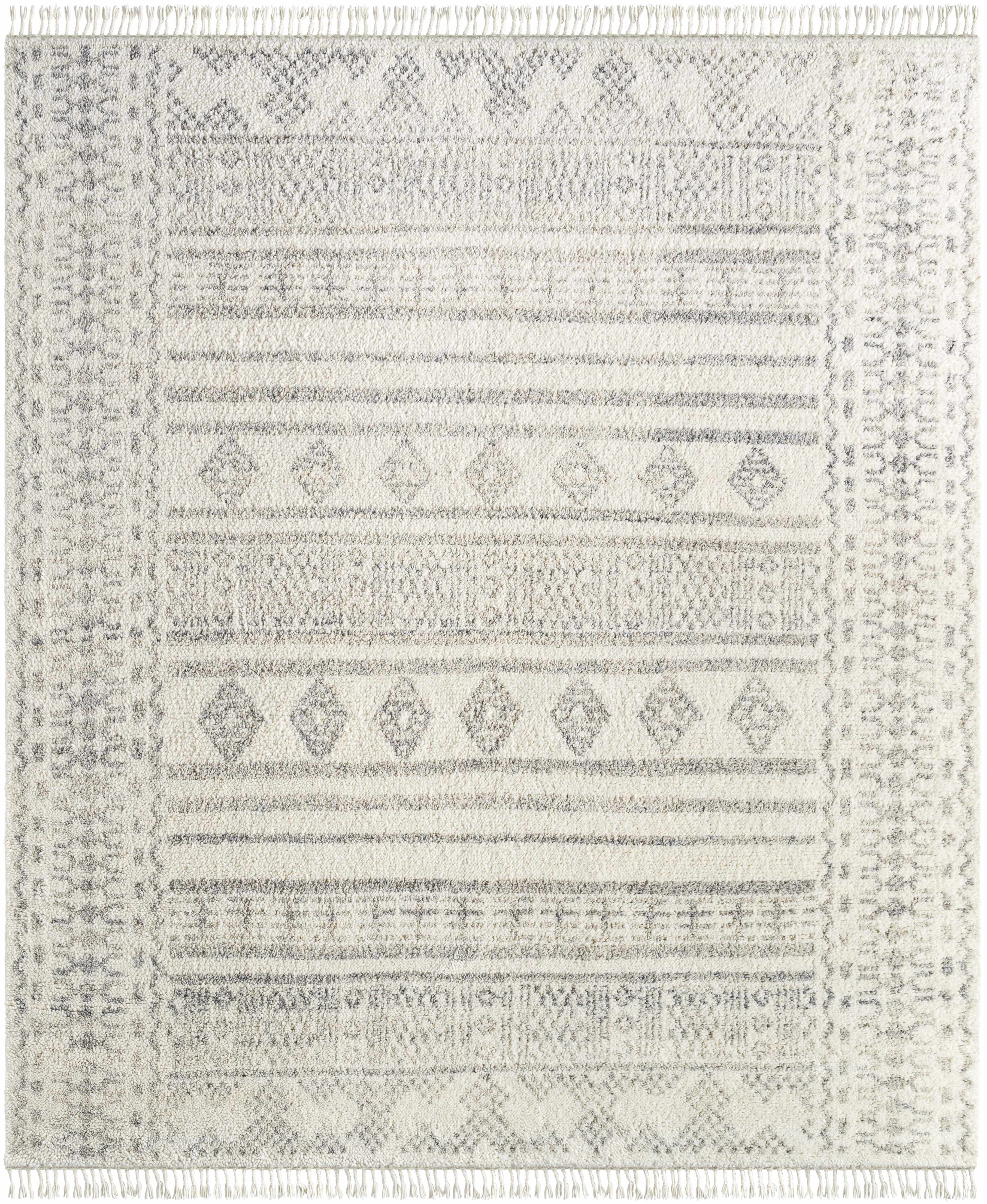 Boho-Chic Thick Hand Knotted Wool Area Rug