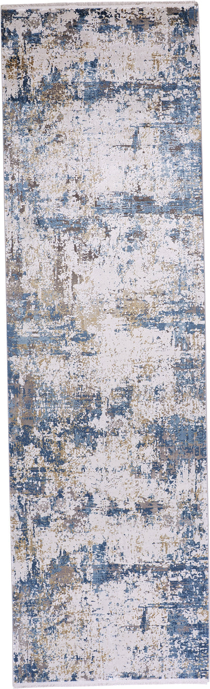 Cadiz Modern Abstract - Ivory/Tan/Blue Area Rug