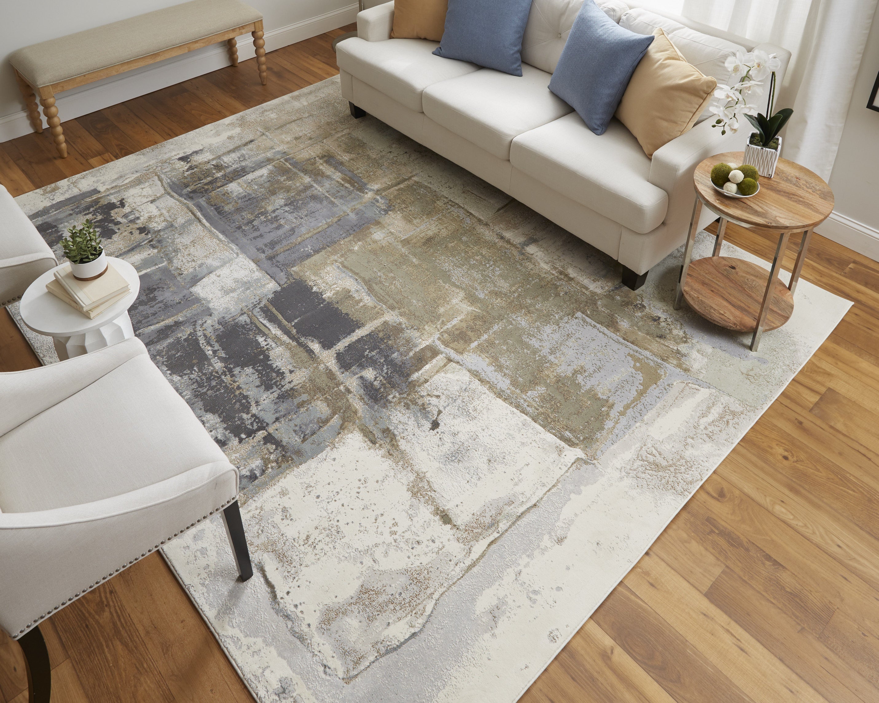 Clio Modern Watercolor - Brown/Gray/Black Area Rug