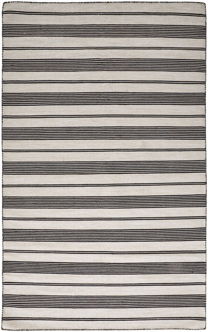 Duprine Transitional Stripes - Black/White/Ivory Area Rug