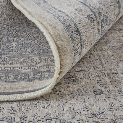 Marquette Transitional Medallion - Taupe/Gray/Blue Area Rug