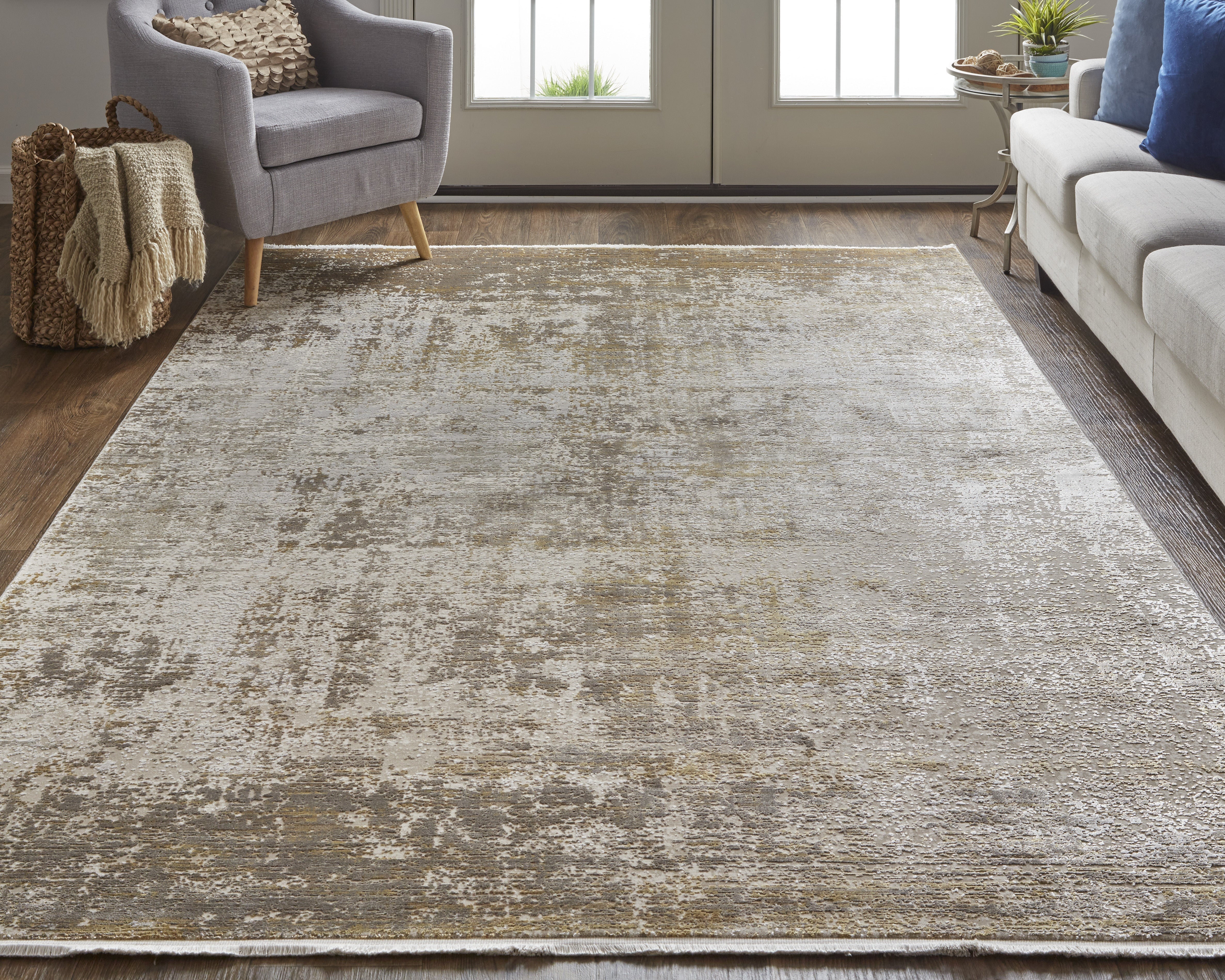 Cadiz Modern Abstract - Taupe/Ivory/Gold Area Rug