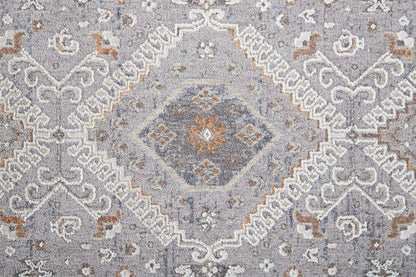 Francisco Transitional Medallion - Gray/Orange/Ivory Area Rug