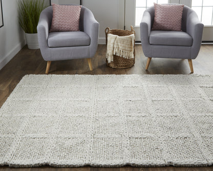 Berkeley Transitional Solid - Ivory/Gray Area Rug