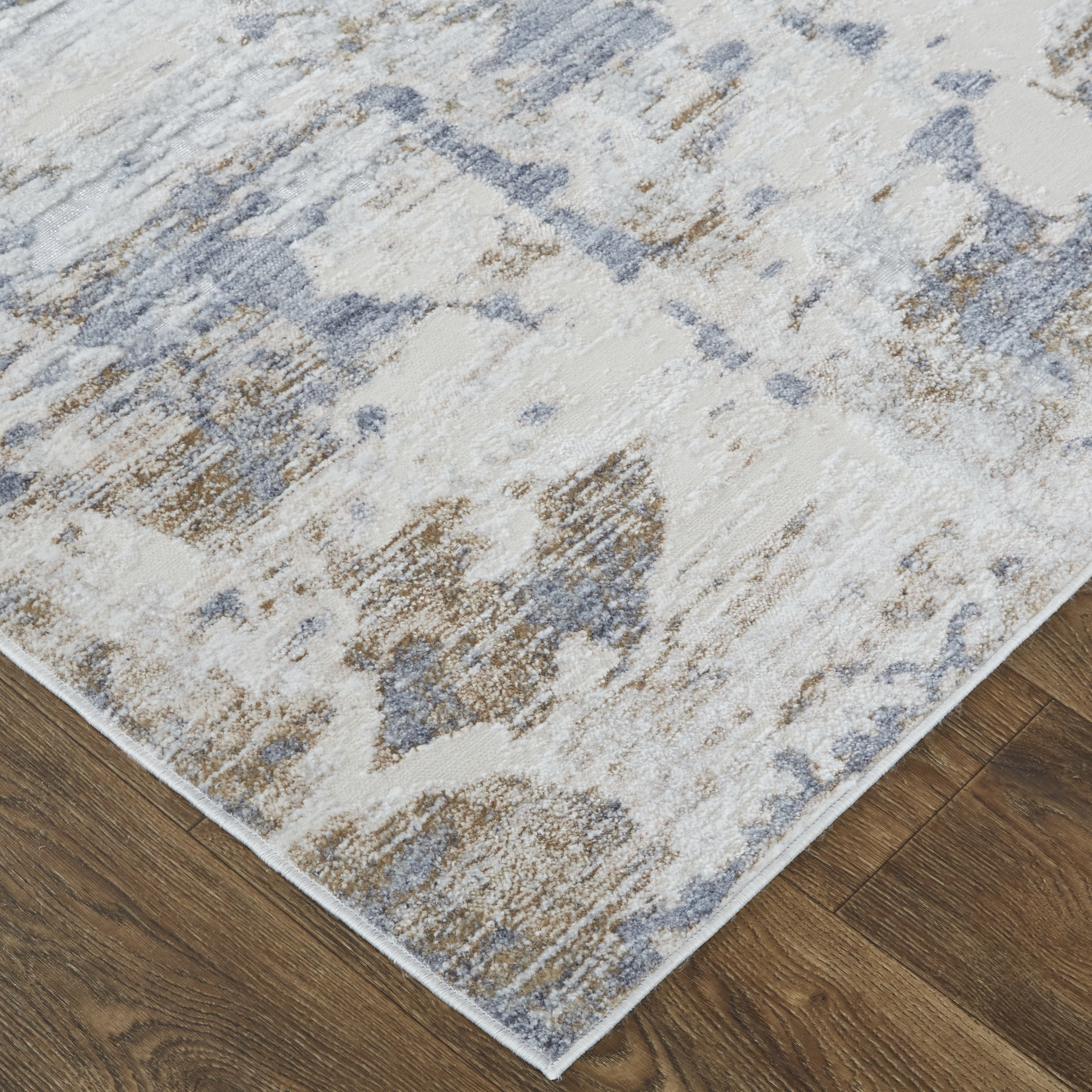Laina Transitional Abstract - Ivory/Gray/Blue Area Rug