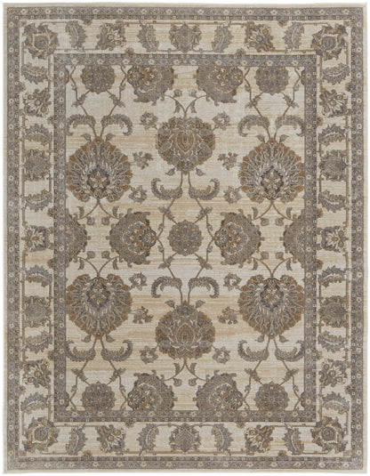 Celene Traditional Bordered - Tan/Ivory/Brown Area Rug
