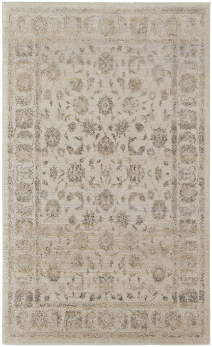 Camellia Transitional Floral & Botanical - Ivory/Gray