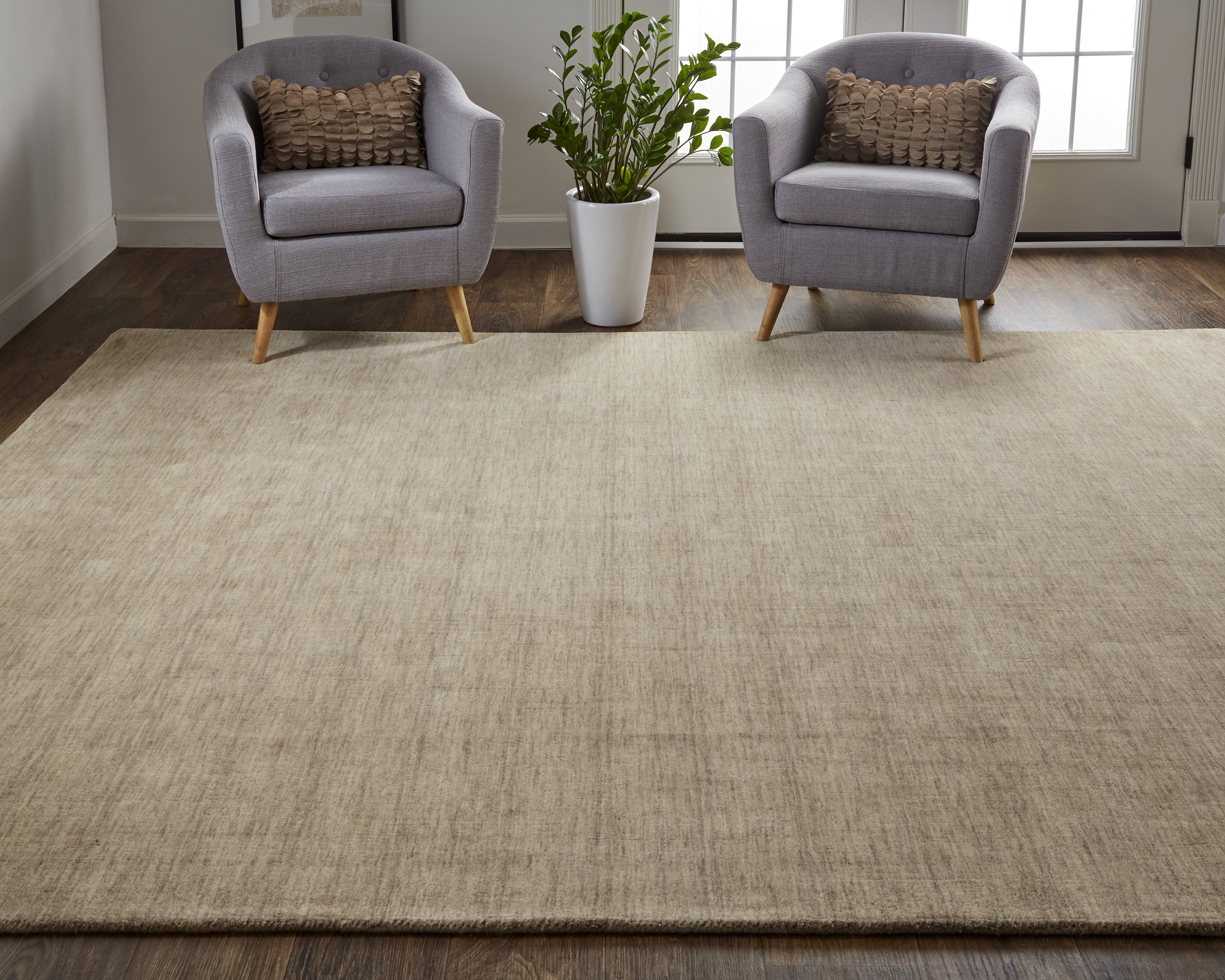 Luna Modern Solid - Tan Area Rug