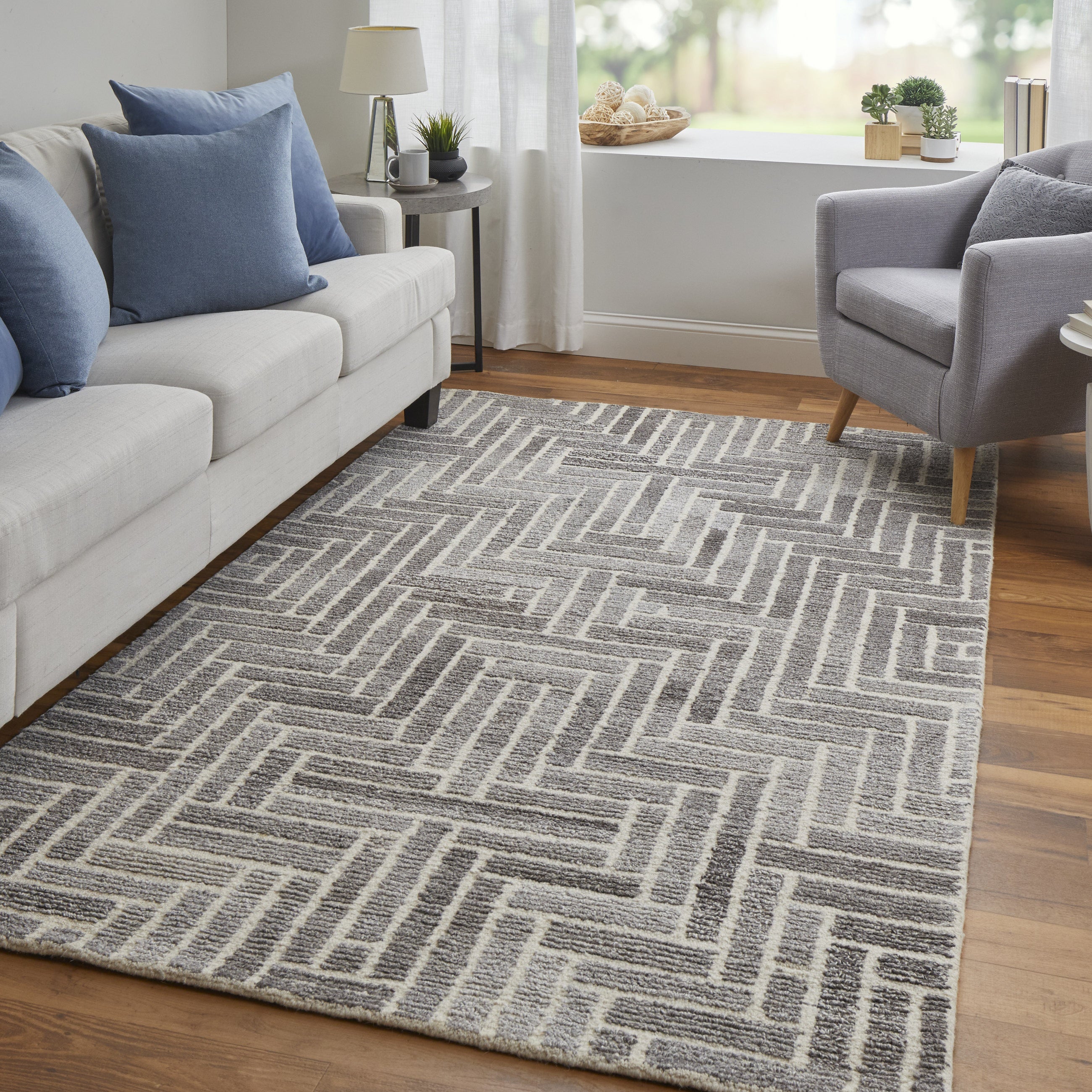 Asher Transitional Geometric - Taupe/Gray/Tan