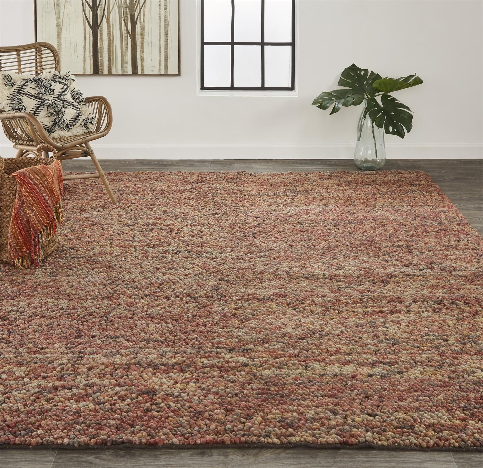 Berkeley Transitional Abstract - Brown/Orange/Red Area Rug