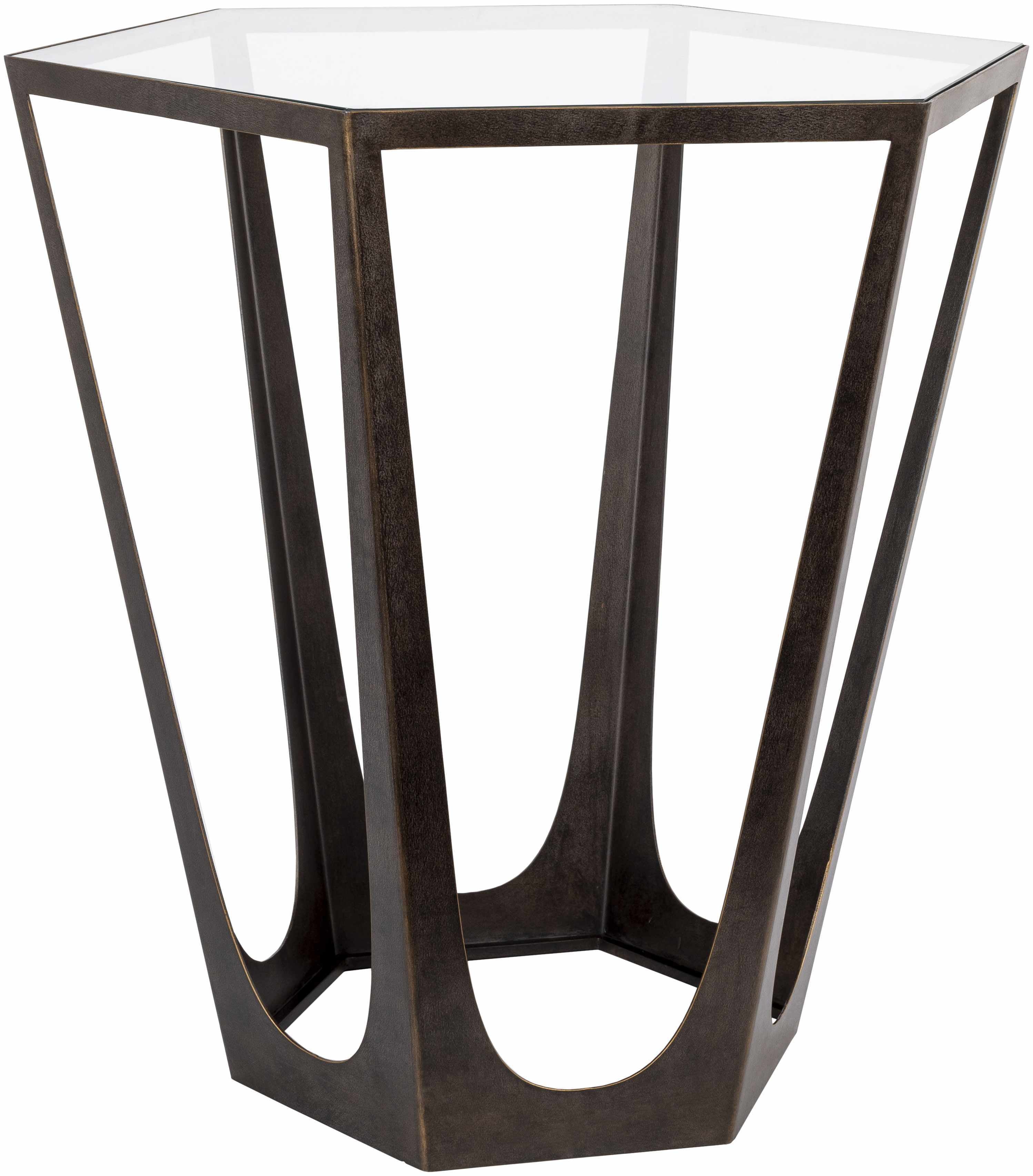 Bari Brown Metal End Table