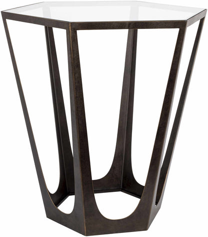 Bari Brown Metal End Table