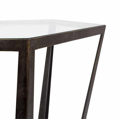 Bari Brown Metal End Table