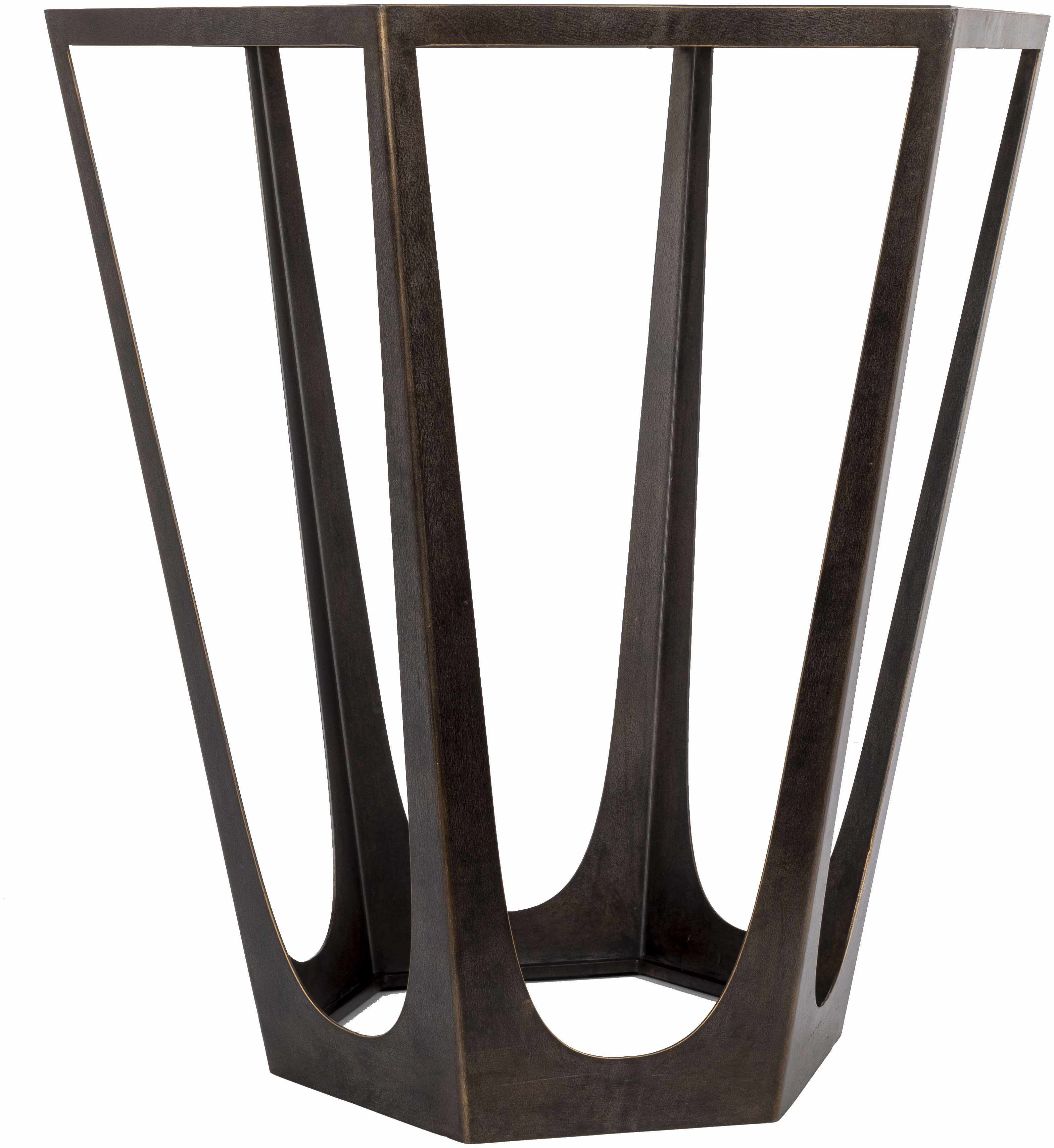 Bari Brown Metal End Table