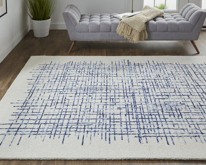 Maddox Transitional Abstract - Ivory/Blue Area Rug