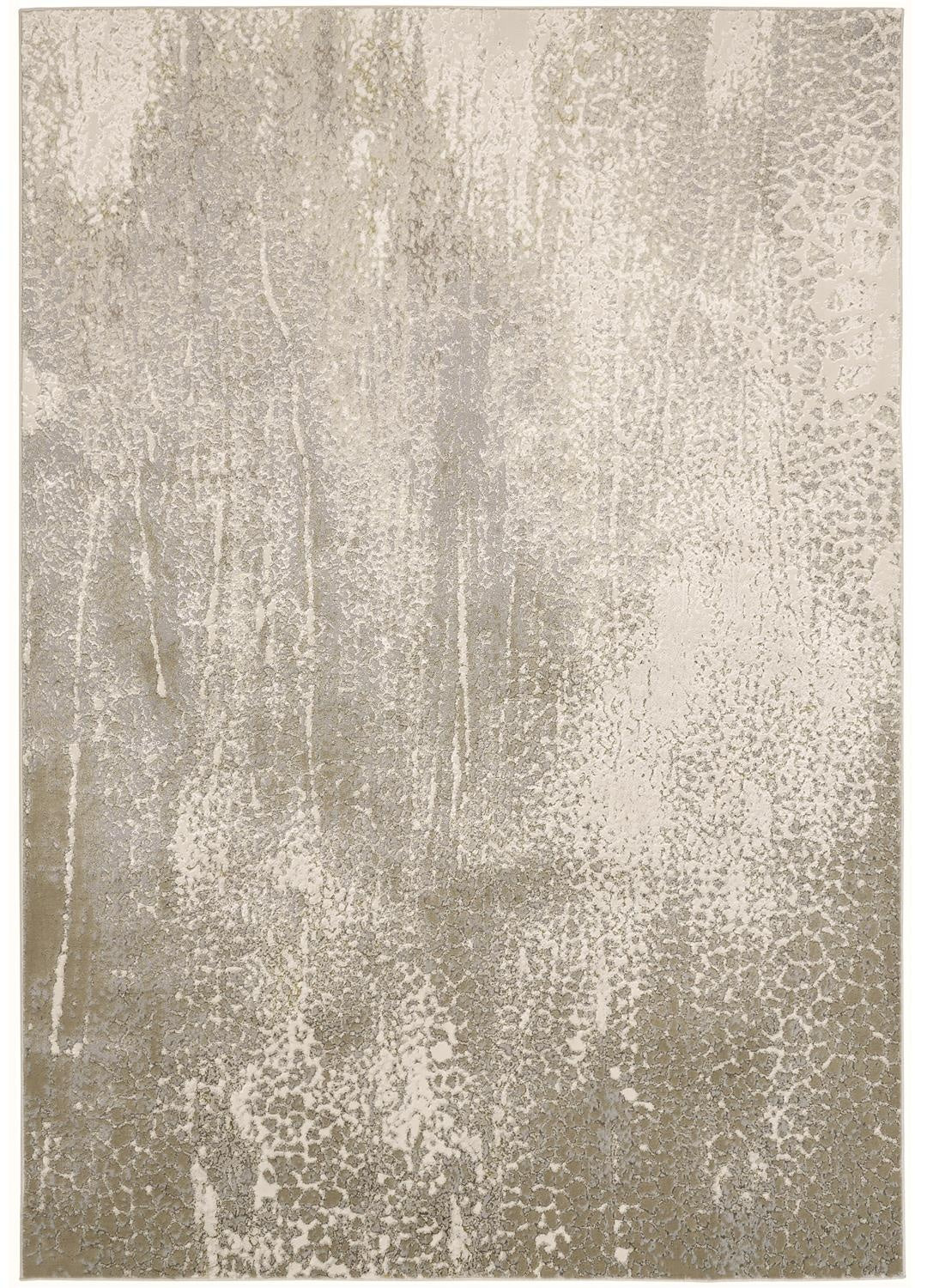 Aura Modern Abstract - Ivory/Gray/Gold Area Rug