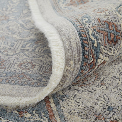 Marquette Transitional Medallion - Blue/Ivory Area Rug