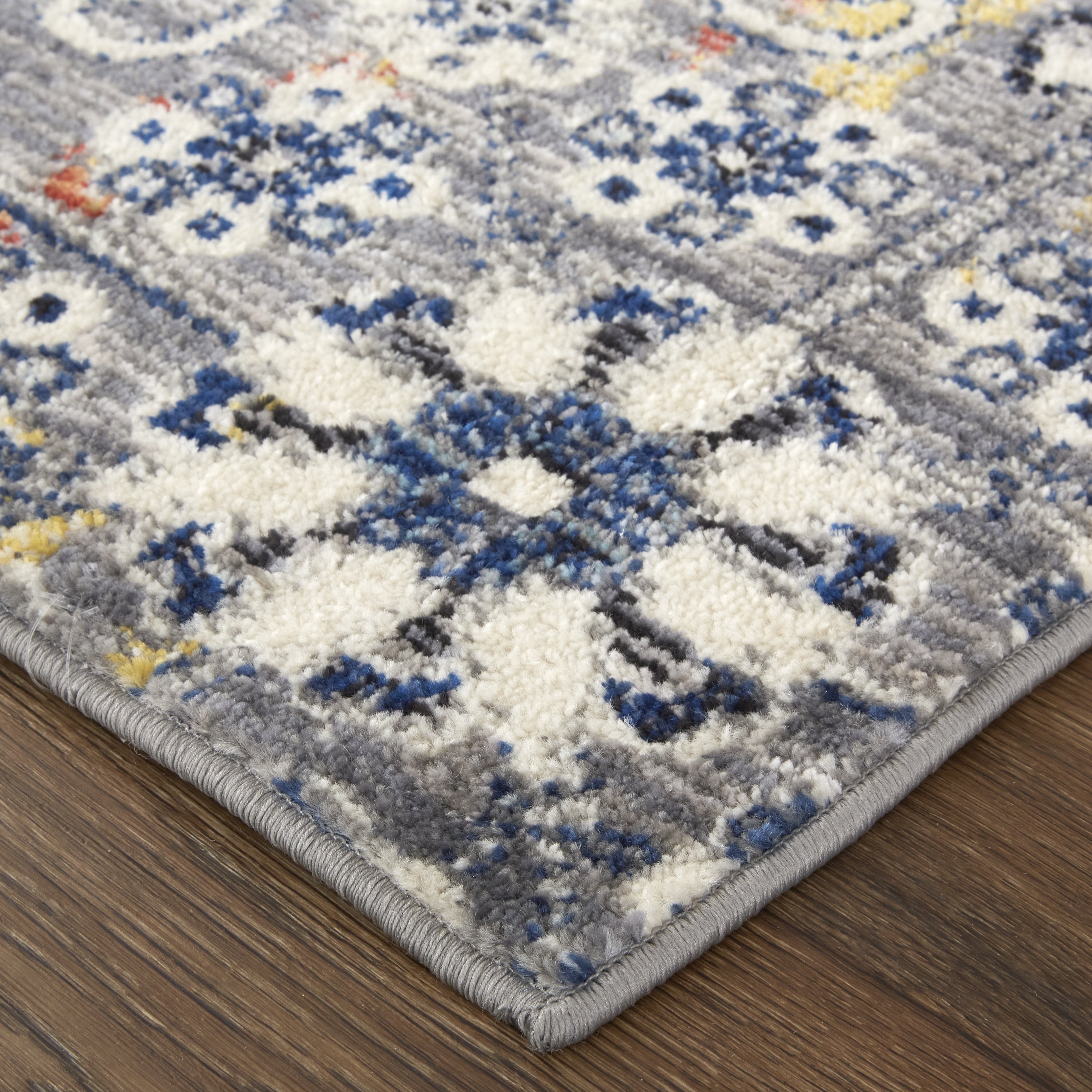 Bellini Transitional Medallion - Ivory/Gray/Blue