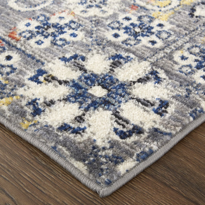 Bellini Transitional Medallion - Ivory/Gray/Blue