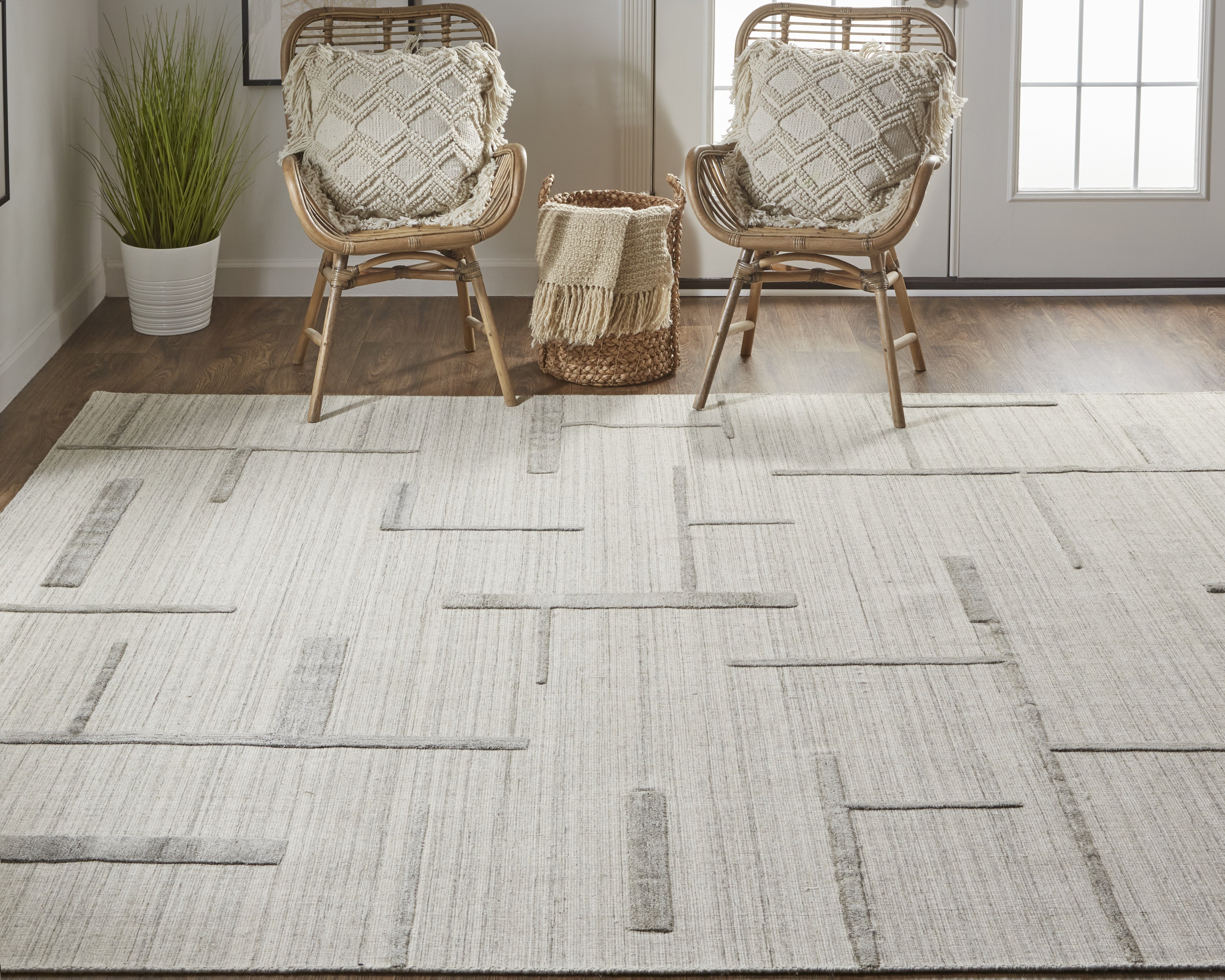 Longridge Modern Geometric - Ivory/Tan Area Rug