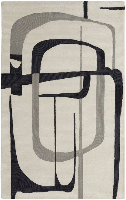 Maguire Transitional Abstract - Ivory/Gray/Black Area Rug